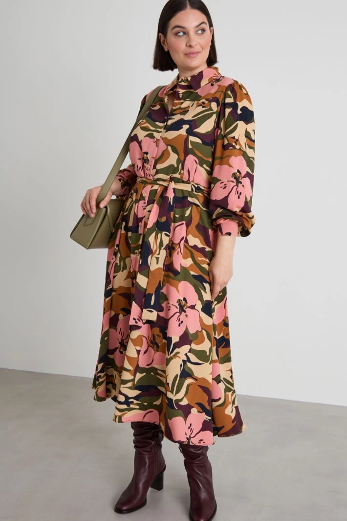 Cady shirt dress - PINK GREEN