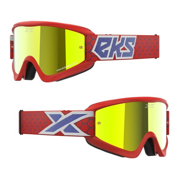 EKS GOX FLAT OUT cross mask - GOLD MIRROR 2024 - Red / BlueRef: KS0064