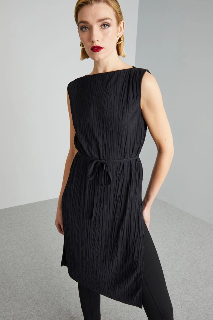 Long jersey tunic - BLACK