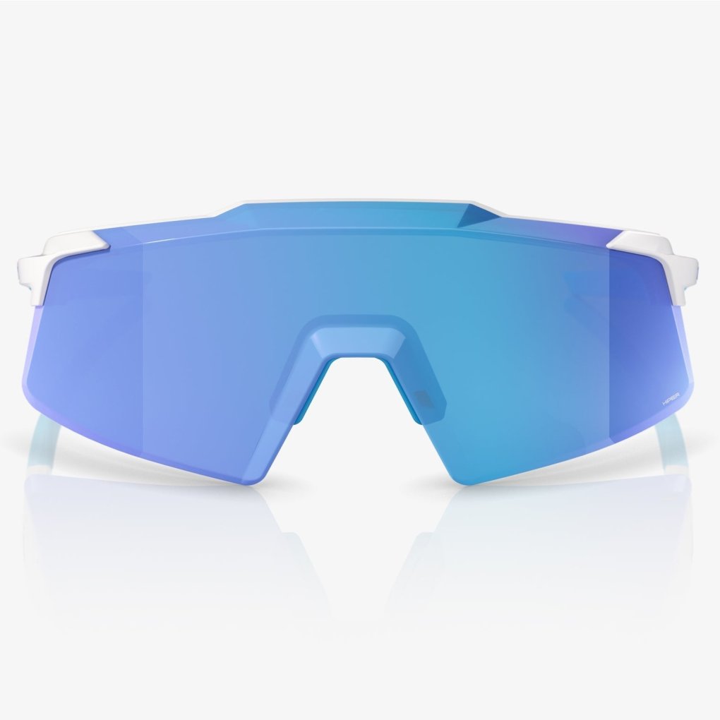 100% Aerocraft Glasses - Matte White - HiPER Blue Mirror