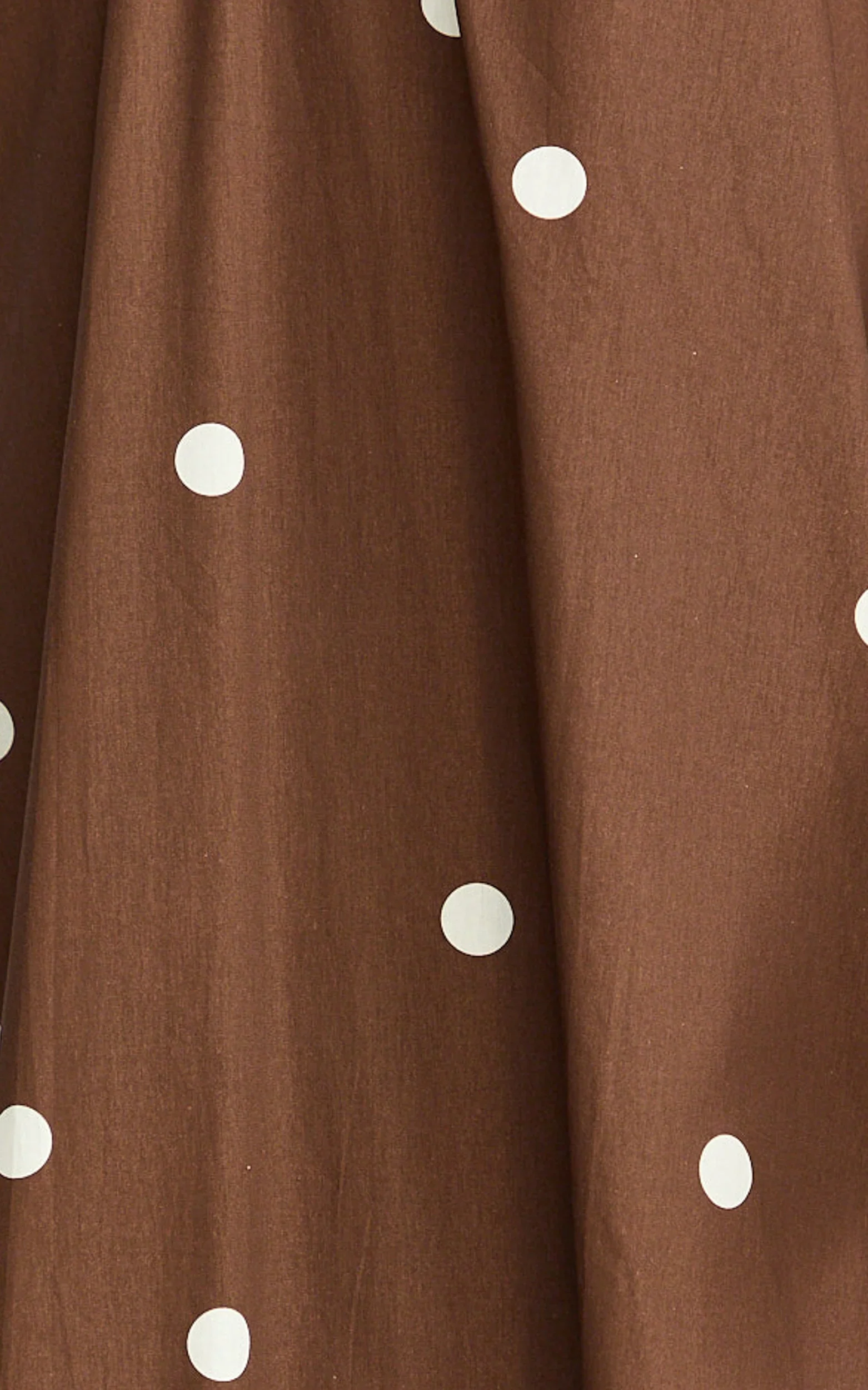 Simone Maxi Dress - U Halter Neck Linen Polkadot Dress in Chocolate