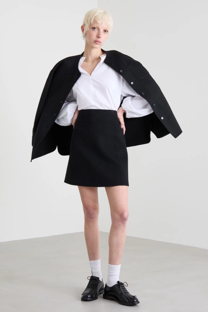 Cotton poplin blouse - WHITE