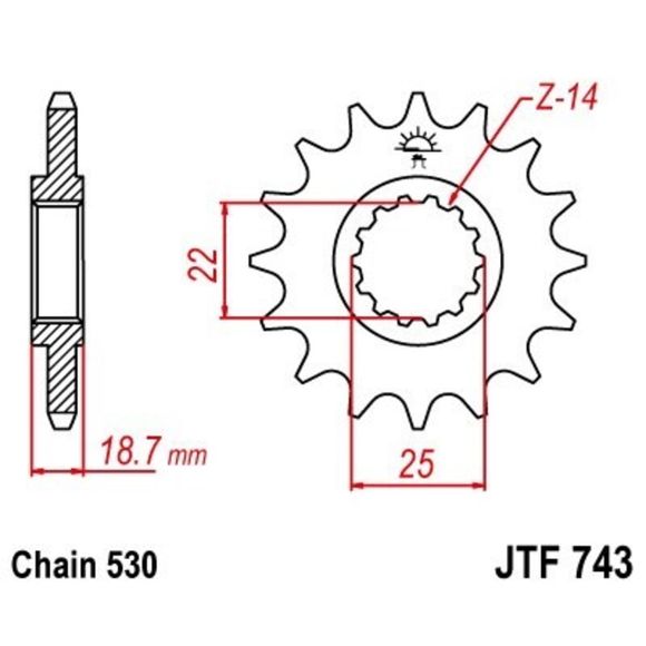 JT. Standard steel 743 - 530Ref: JTC01436A / 1077477001