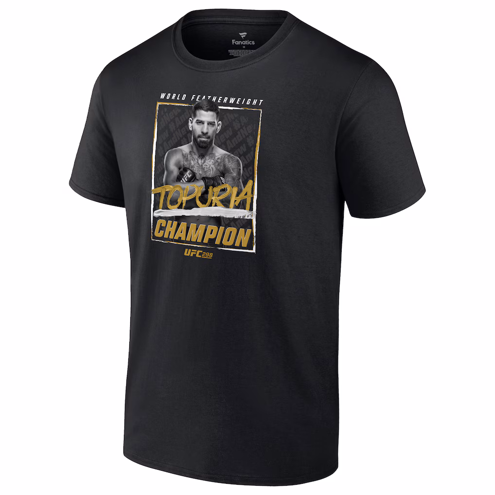 UFC 298 And New World Featherweight Champion Topuria T-Shirt - Mens