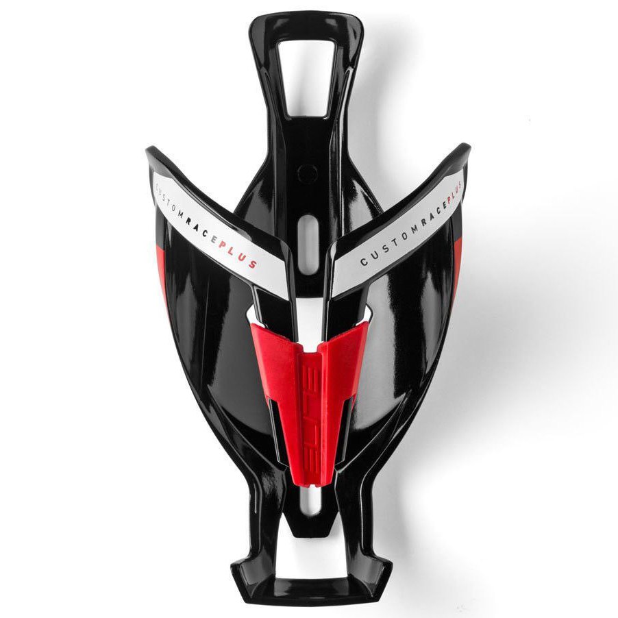 Elite Custom Race Plus Bottle Cage - black mat/white graphic