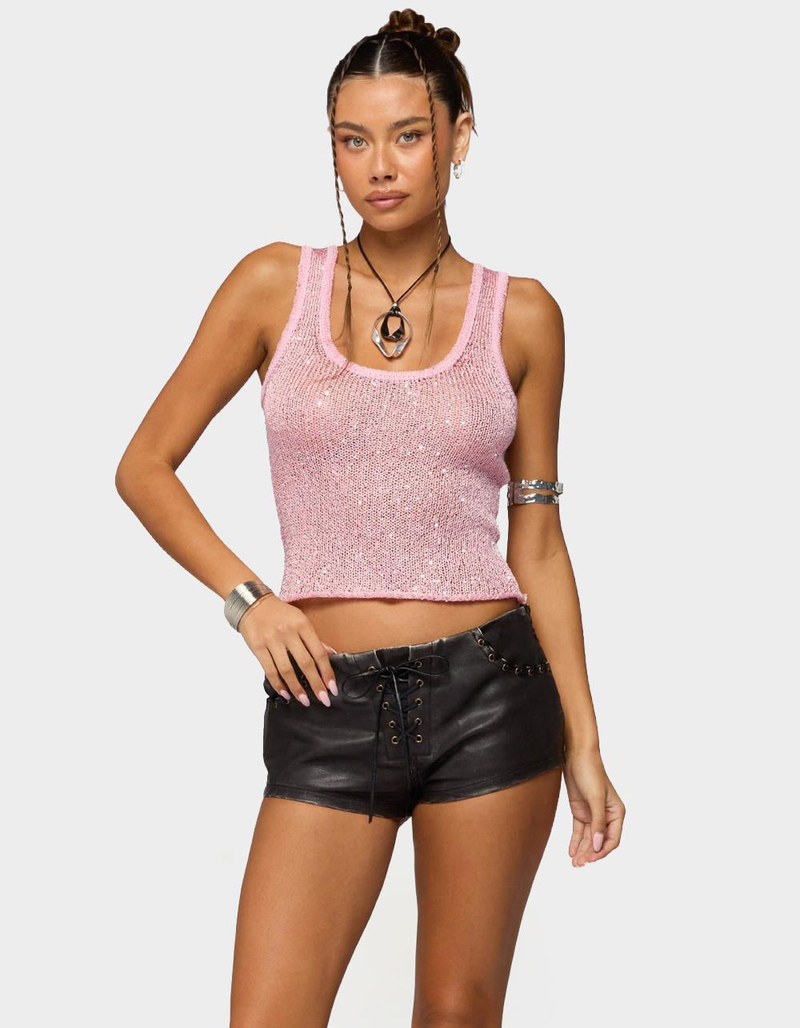 EDIKTED Eleora Sequin Knit Tank Top
