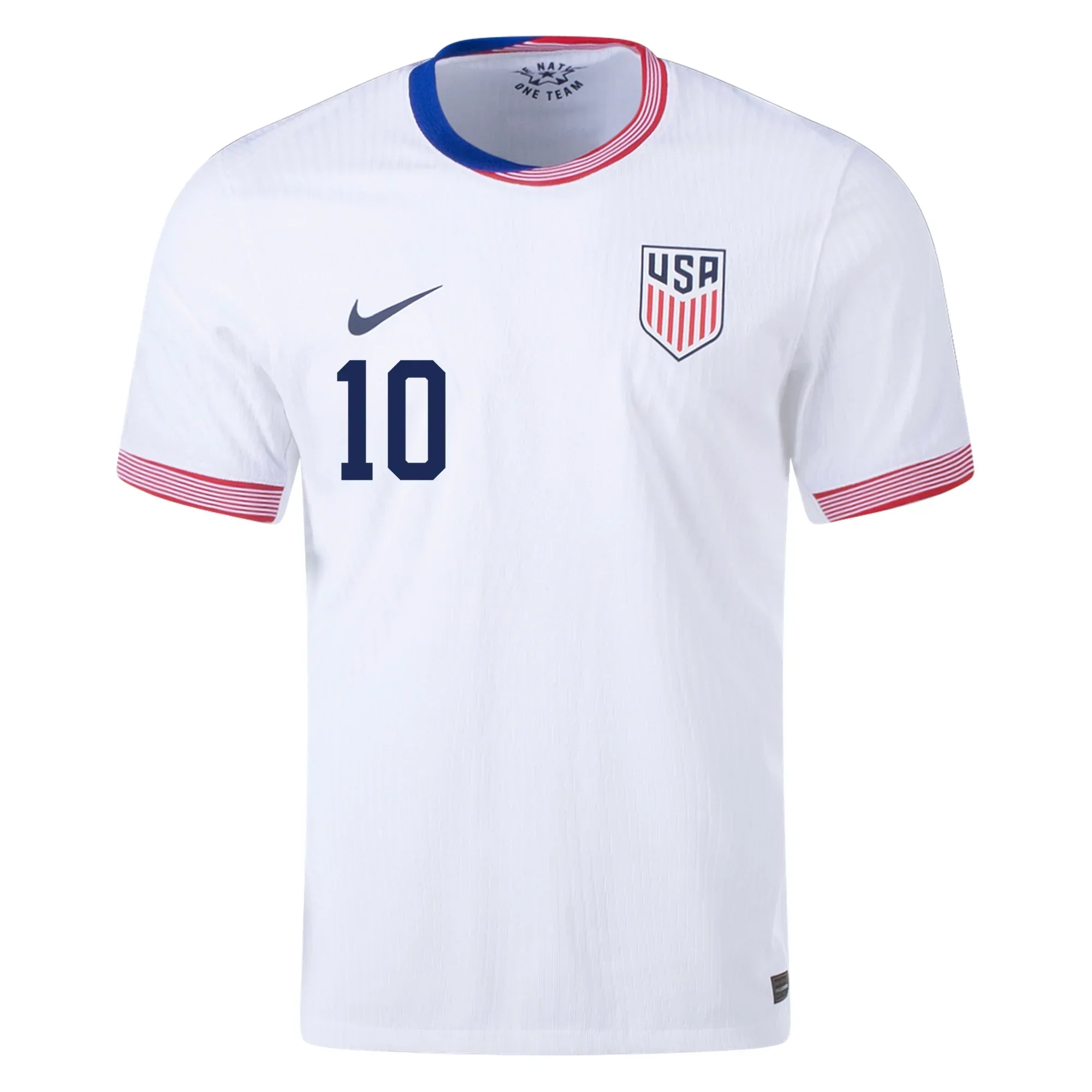 Mens United States Authentic Christian Pulisic Match Home Jersey 24/25 (White/Obsidian)