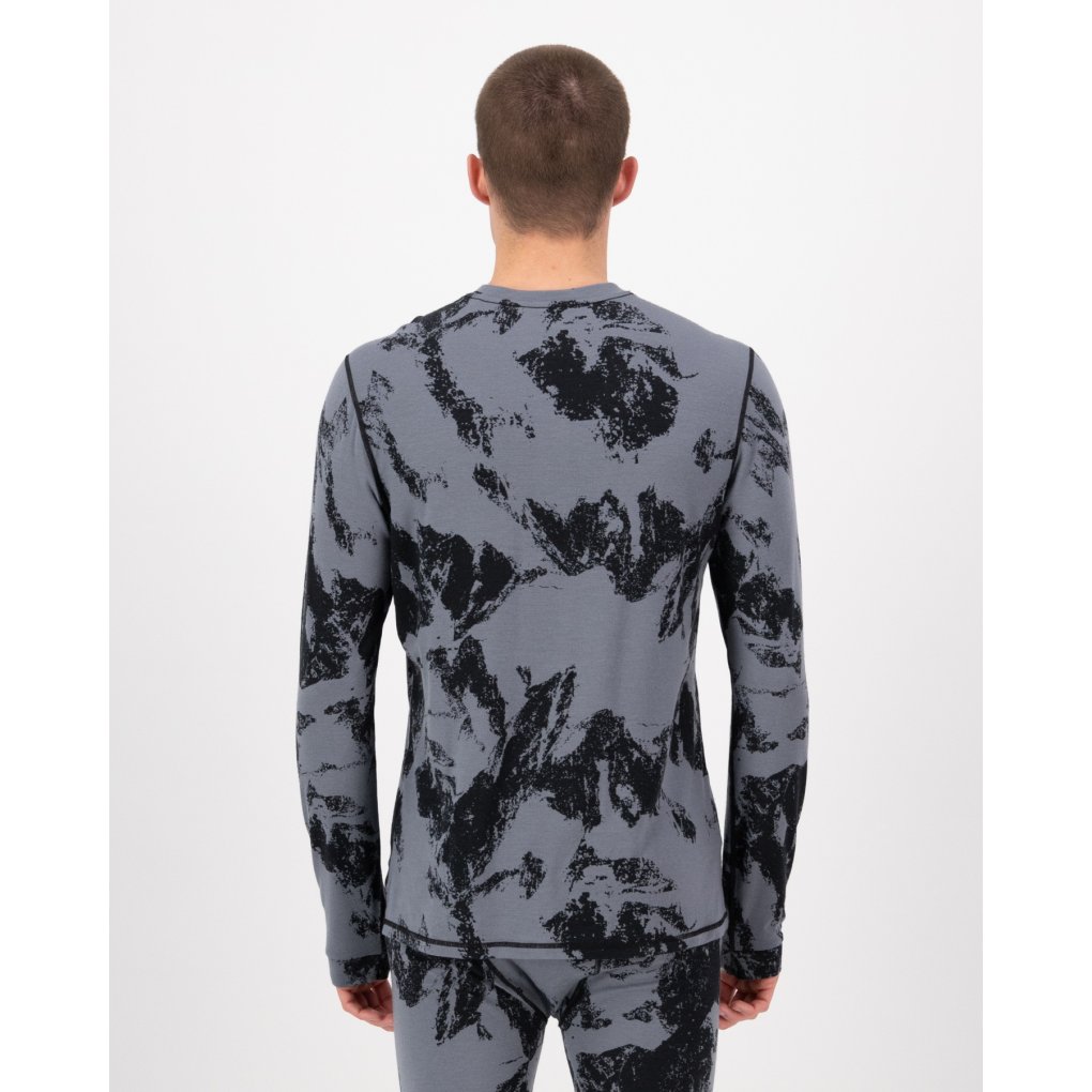 Mons Royale Cascade Merino Base Layer Long Sleeve Men - mtn pixel grey