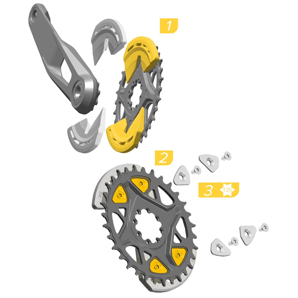 SRAM Bashguard Kit for X0 Eagle Cranksets - T-Type | Single Impact | D1 - Composite | 11.6318.007.00X