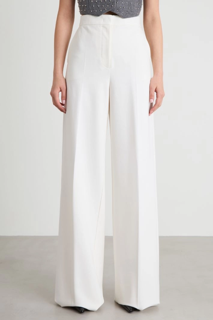 Jersey palazzo trousers - WHITE