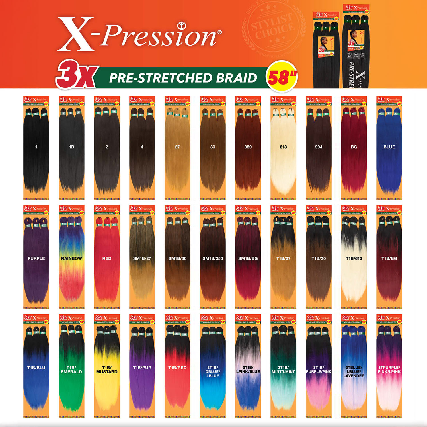 Sensationnel Braids X-Pression 3X Pre-Stretched Braid 58