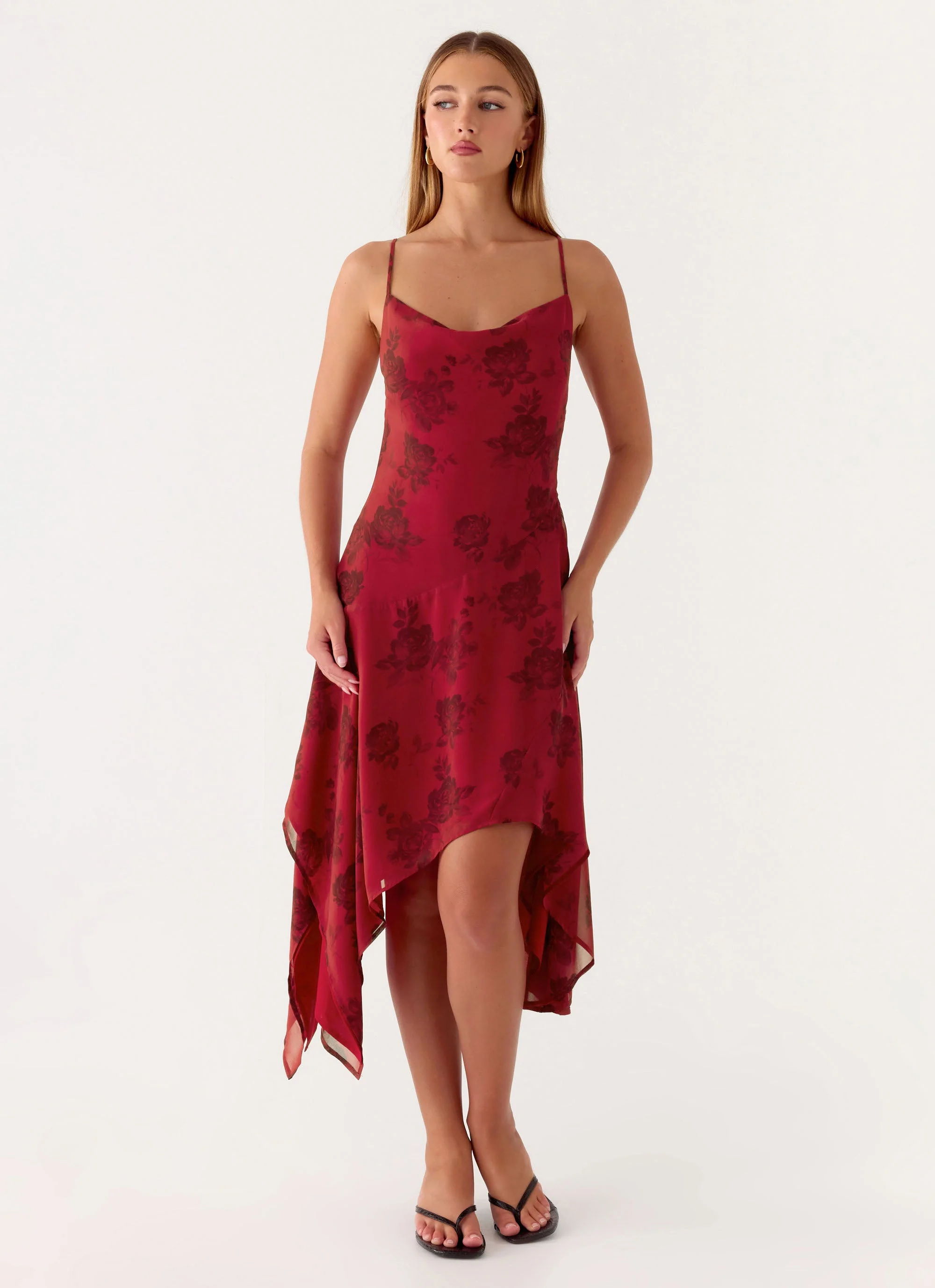 Jasiel Midi Dress - Cherry Rose