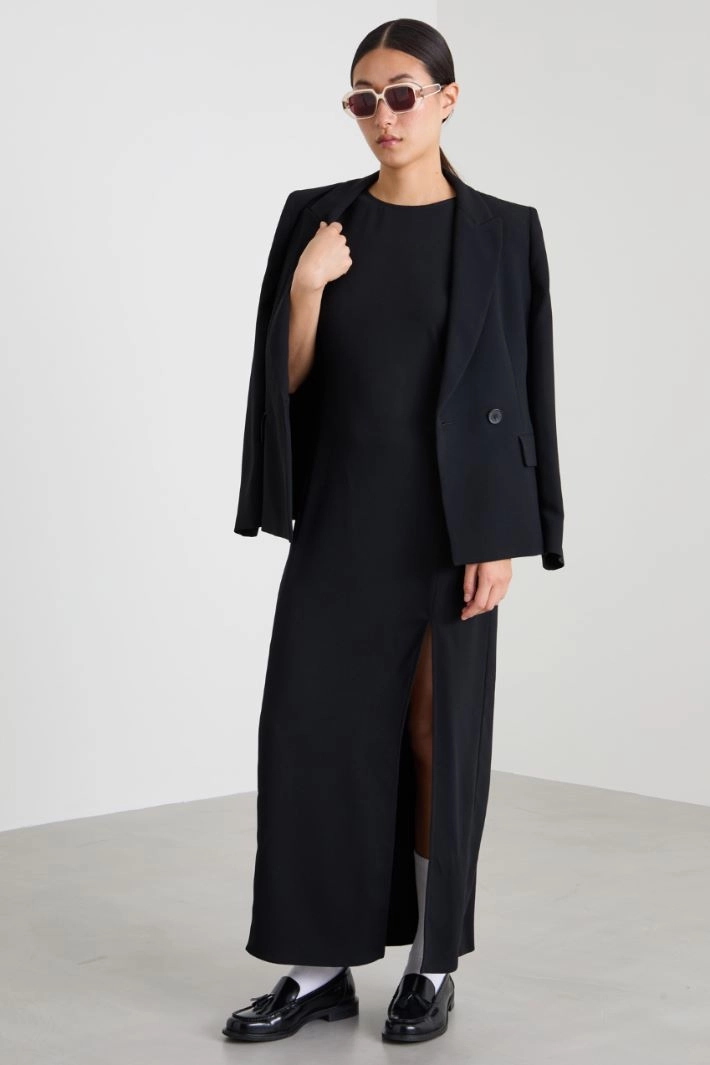 Long slit dress - BLACK