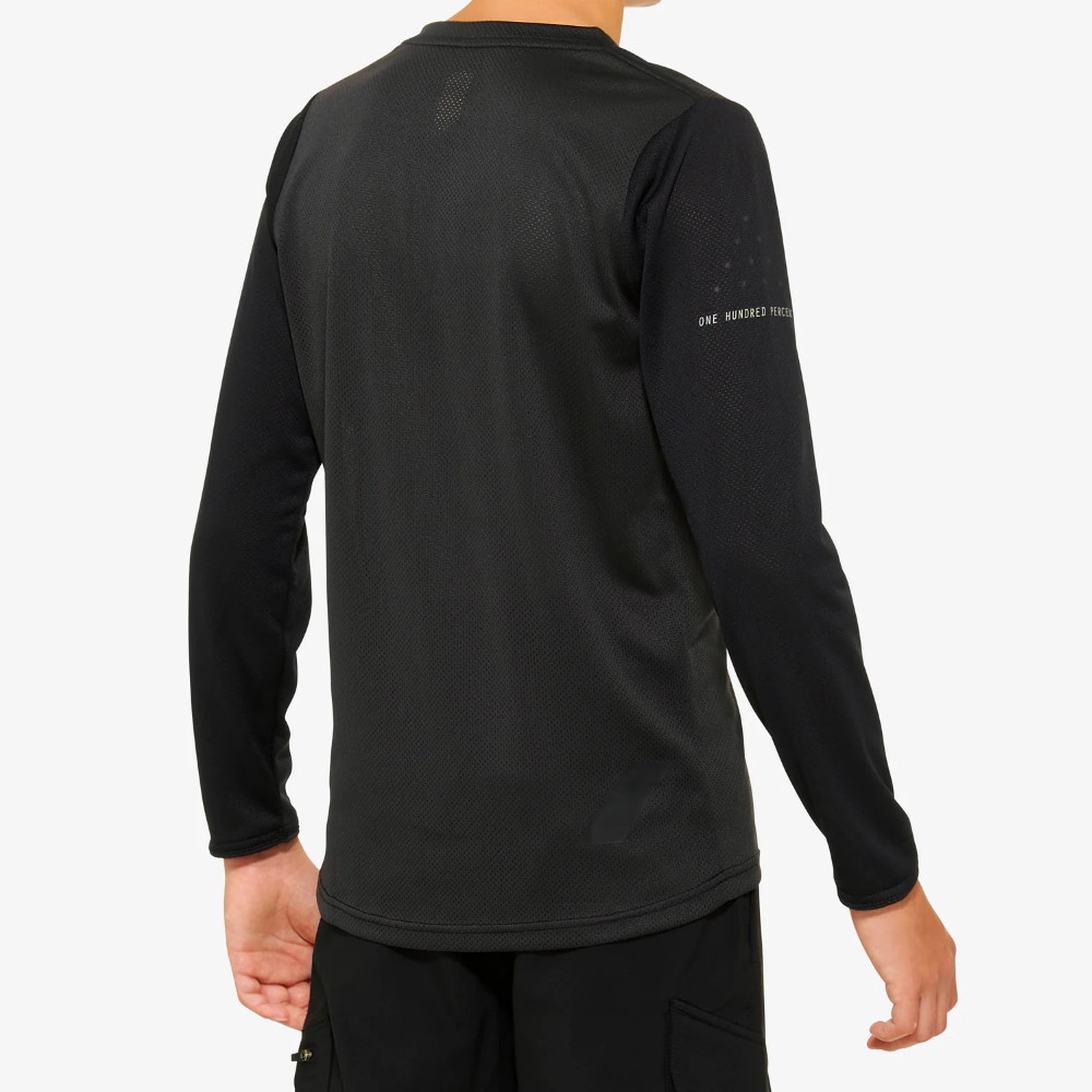 100% Ridecamp Long Sleeve Jersey Youth - black/charcoal