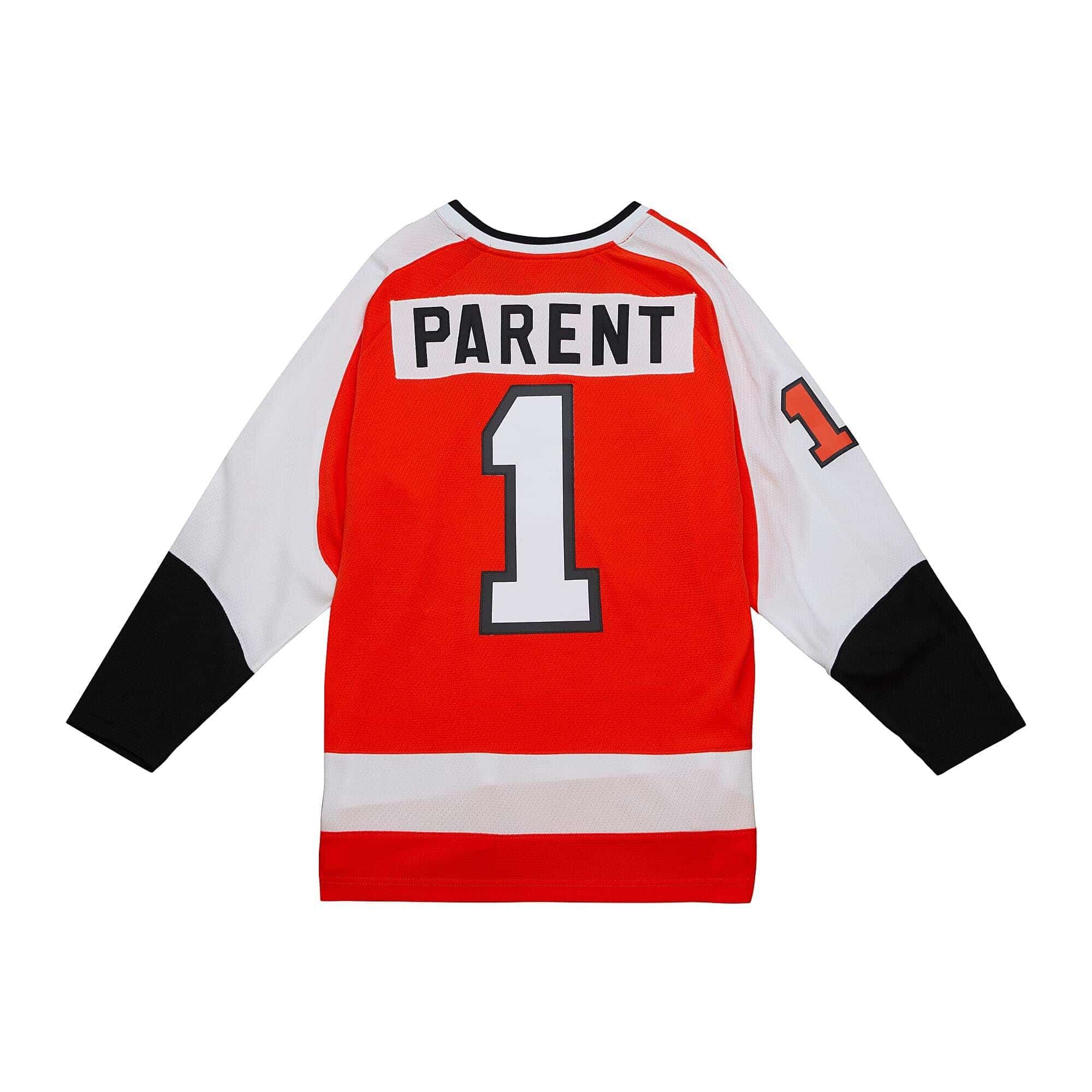 Bernie Parent #1 Philadelphia Flyers 1974-75 Mitchell & Ness NHL Jersey