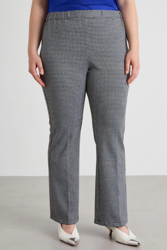 Jacquard jersey trousers - BLACK WHITE