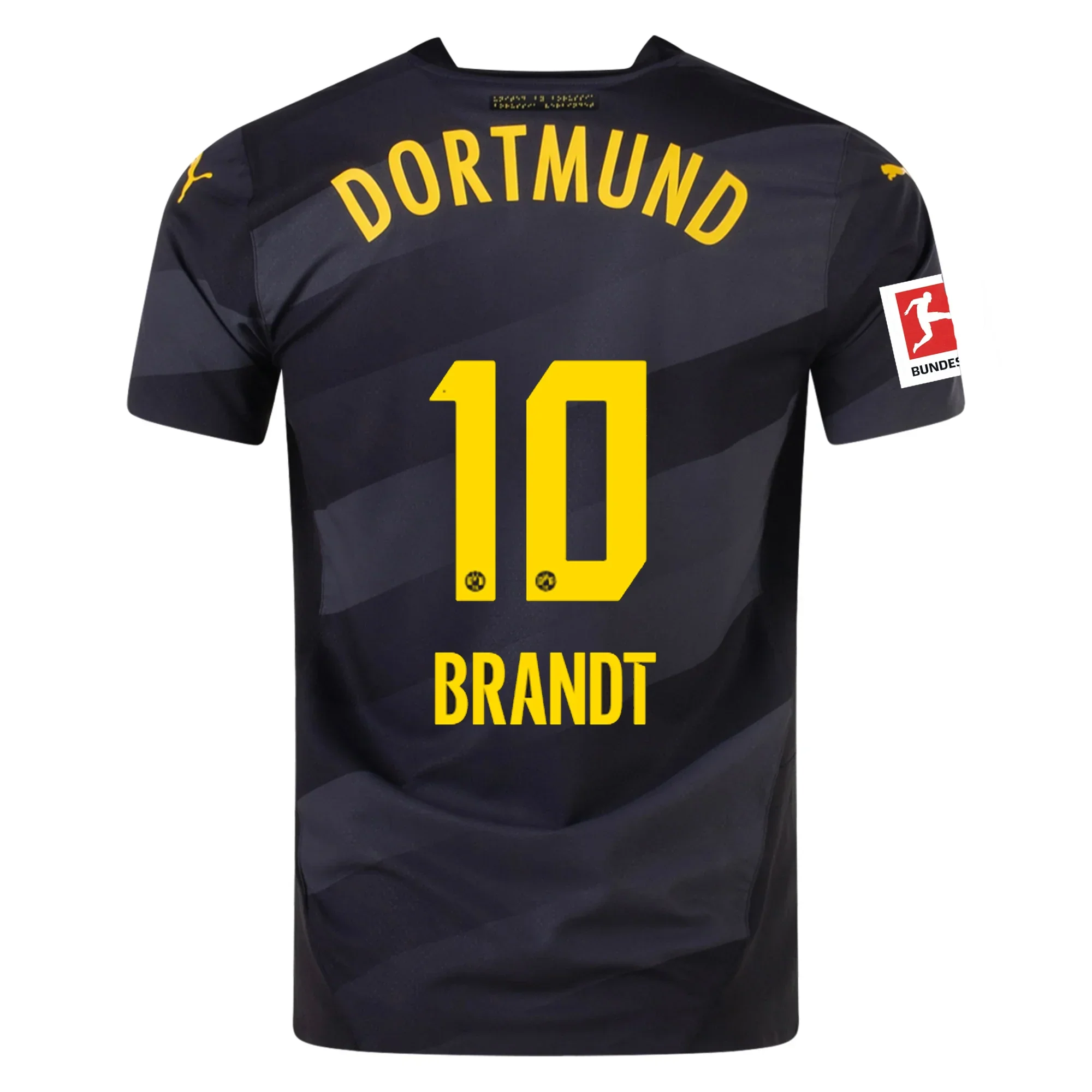 Borussia Dortmund Authentic Julian Brandt Away Jersey w/ Bundesliga Patch 24/25 ( Black/Faster Yellow)