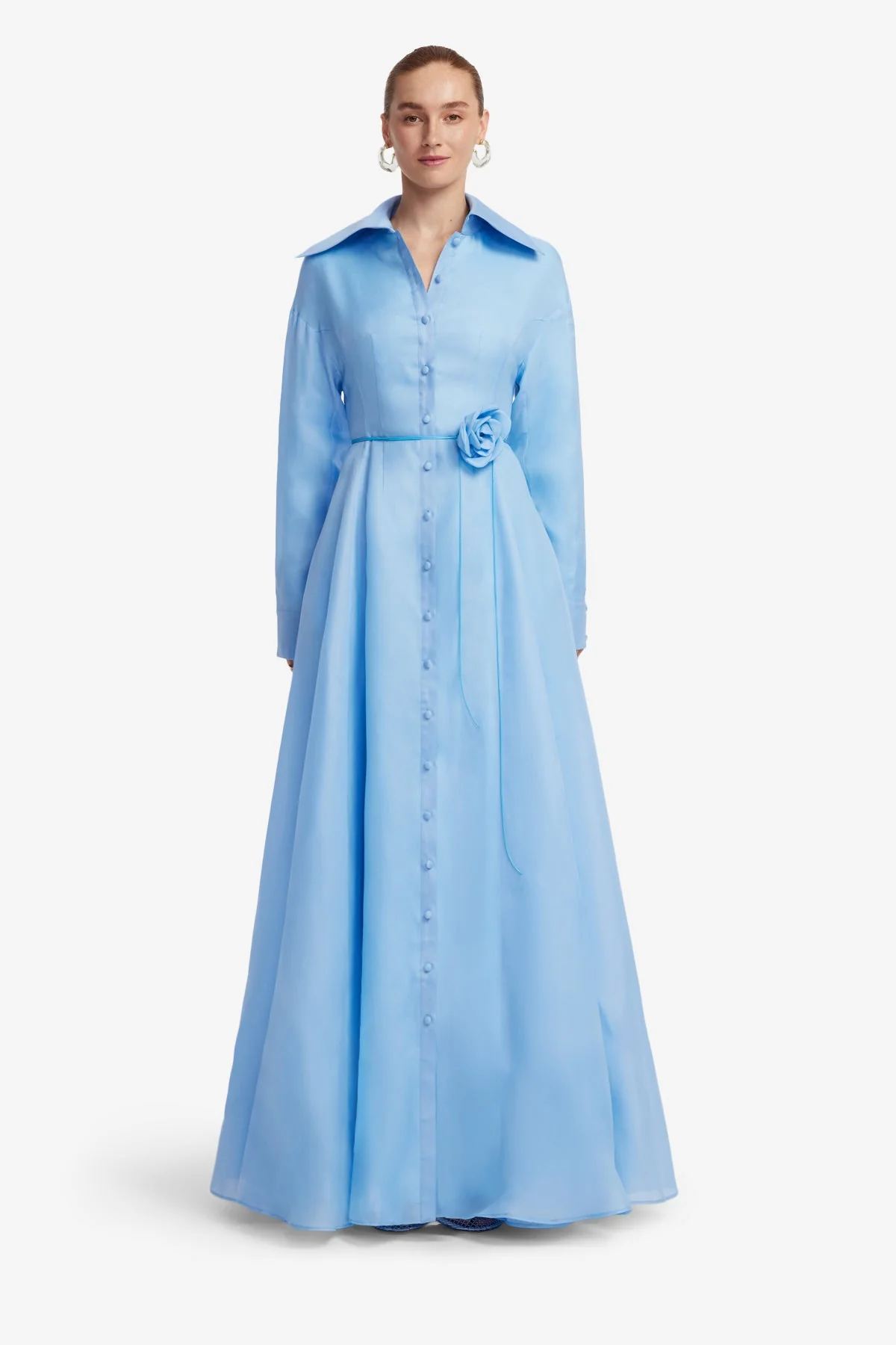 Josephine Silk Gown - Pastel Blue