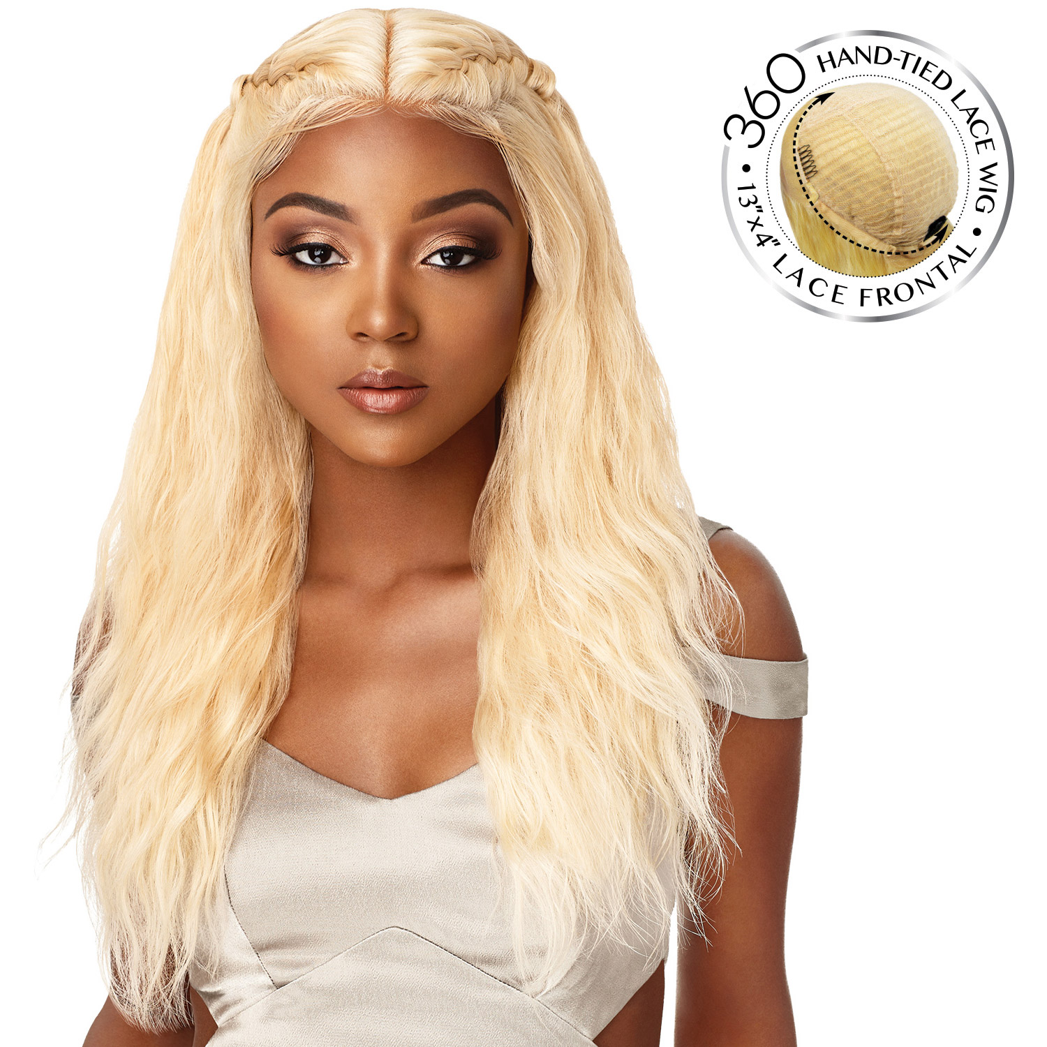 My Tresses Unprocessed Human Hair Lace Front Wig Hand-Tied 360 Lace Wig Natural Wave 22