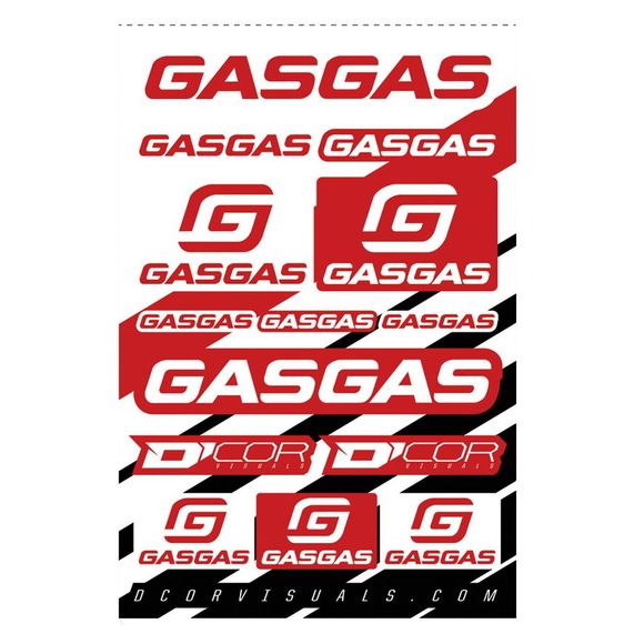 D'cor Gas Gas Sticker Sheet - RedRef: DCO0008 / 40-65-100