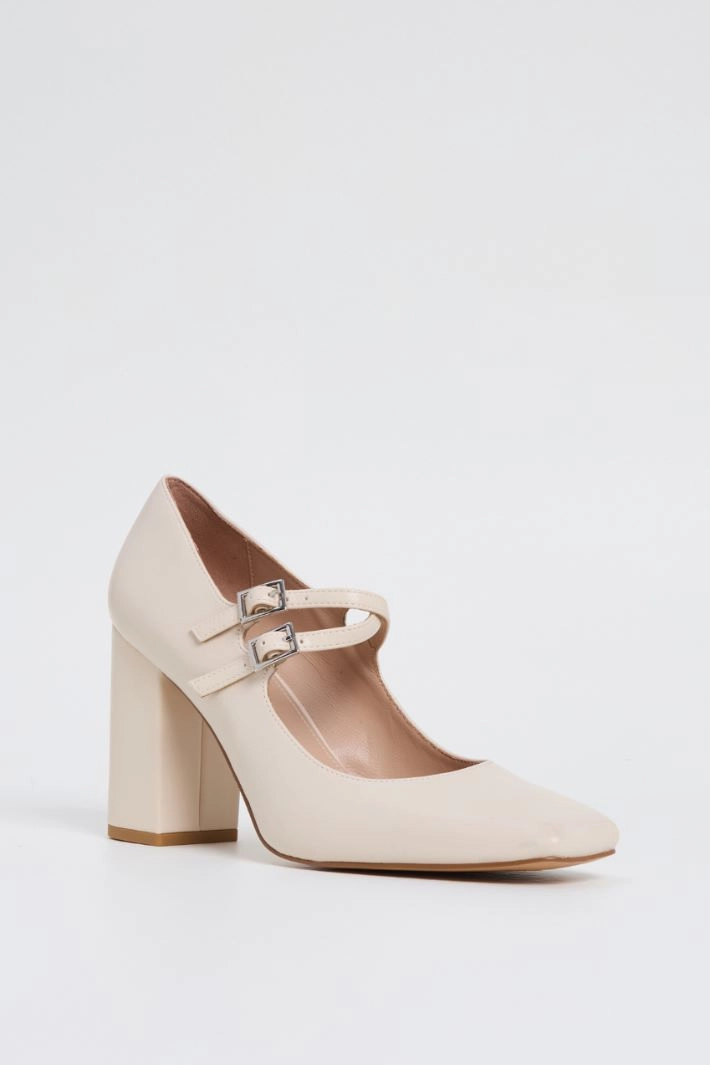 Double-strap Mary Janes - IVORY