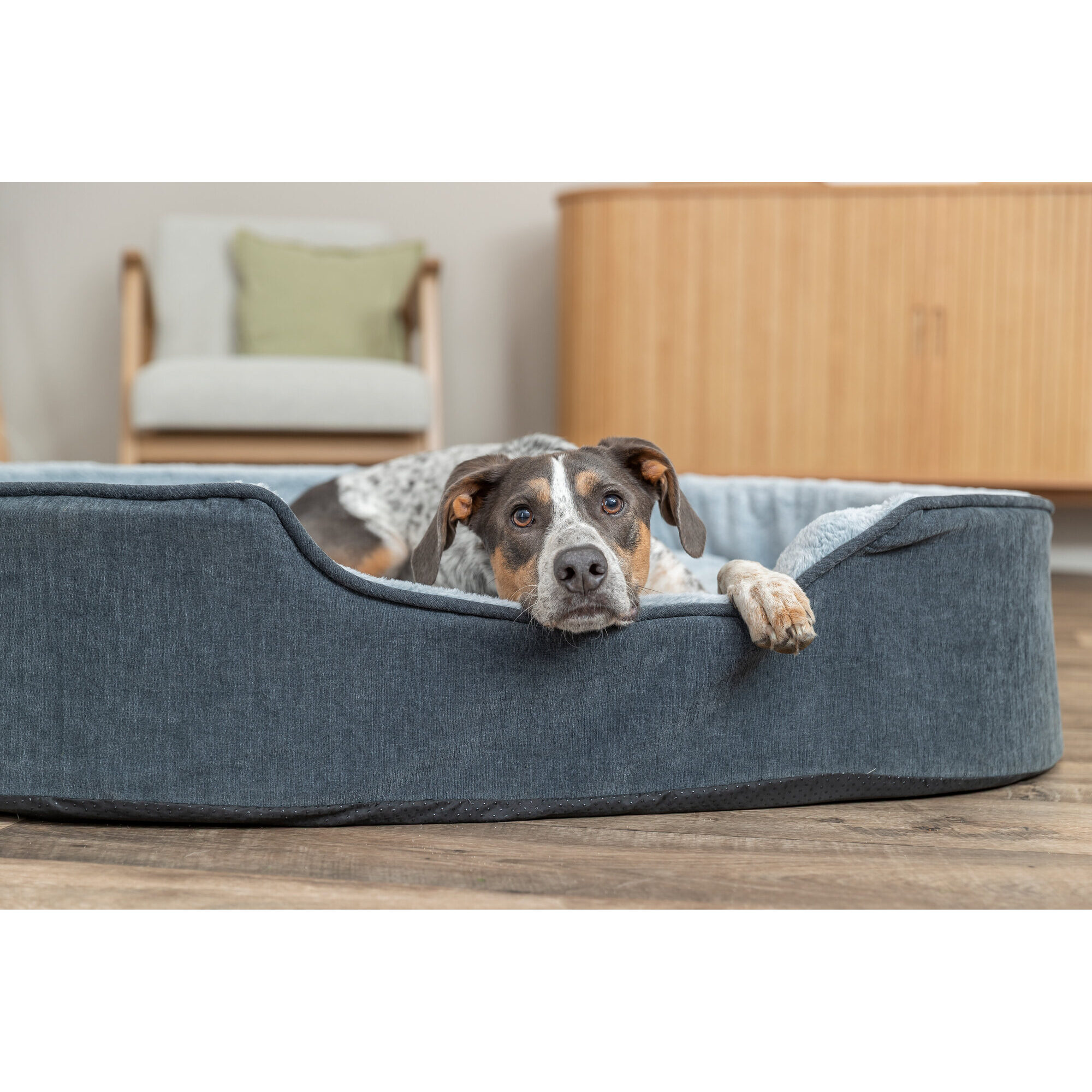Trixie Vital Lino Soft Oval Bed - Gray - 60 x 45 cm