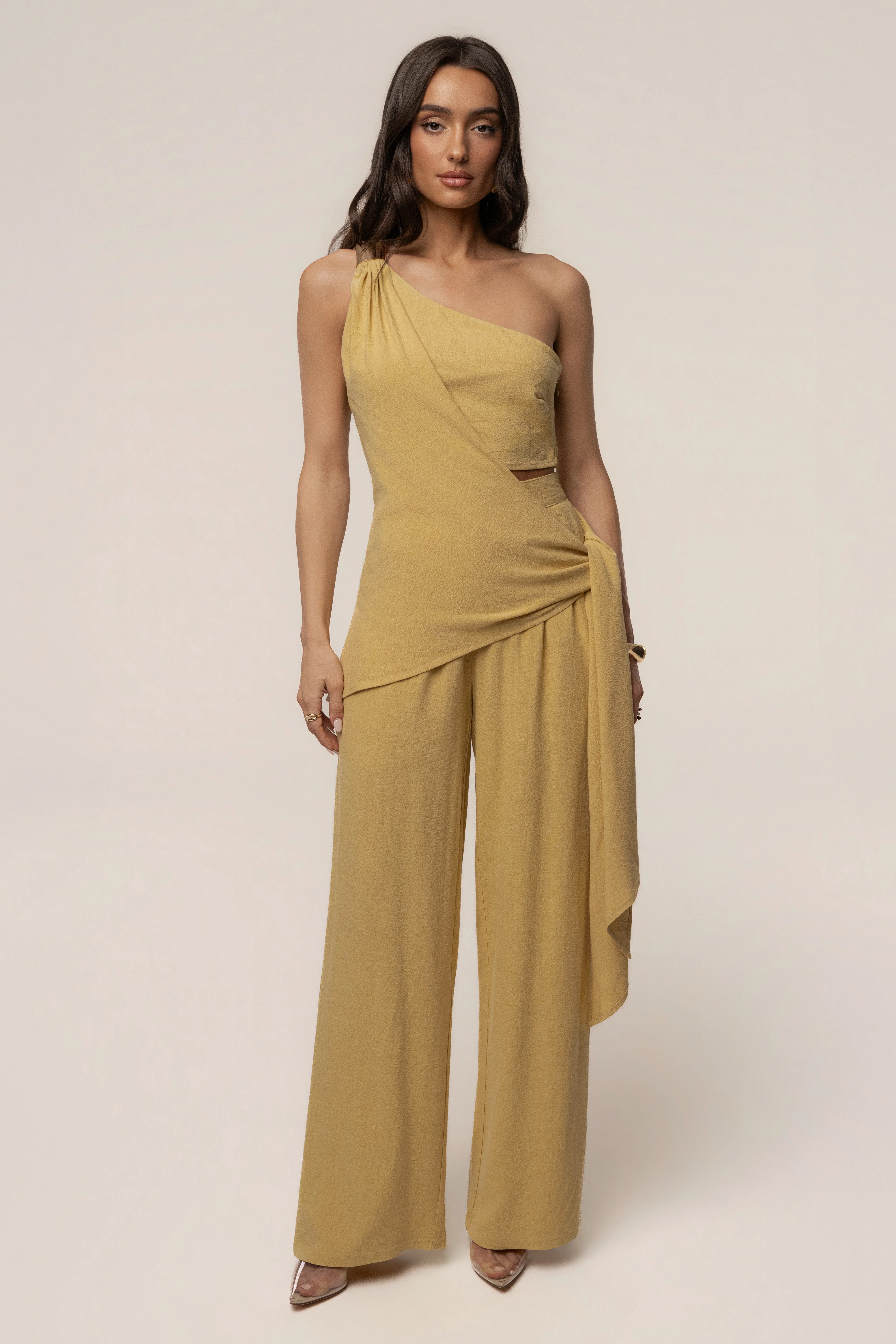 Yellow Thea Linen Pants