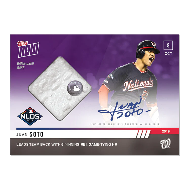On-Card Auto Relic # to 25 - Juan Soto - MLB TOPPS NOW® Card 993B