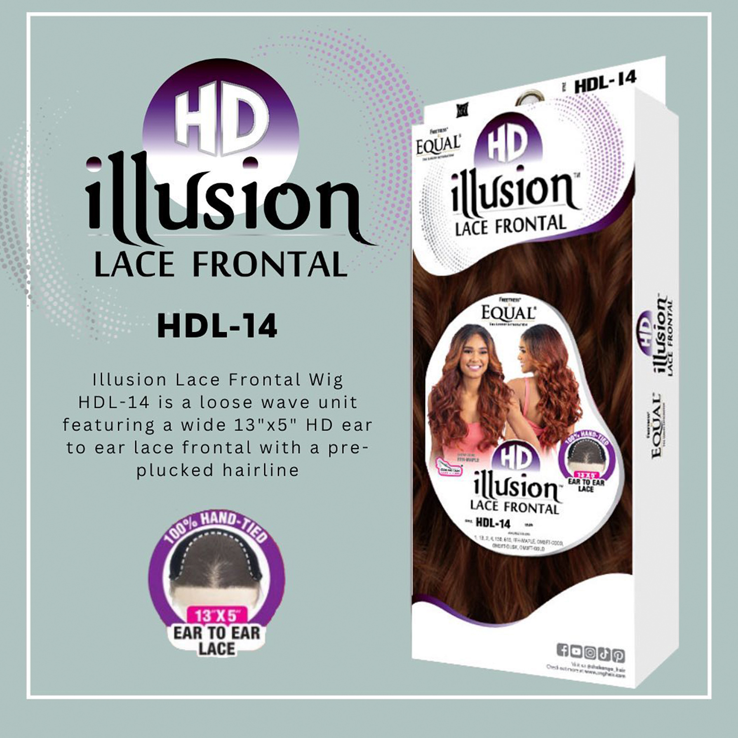FreeTress Equal Illusion HD Lace Frontal Wig HDL-14