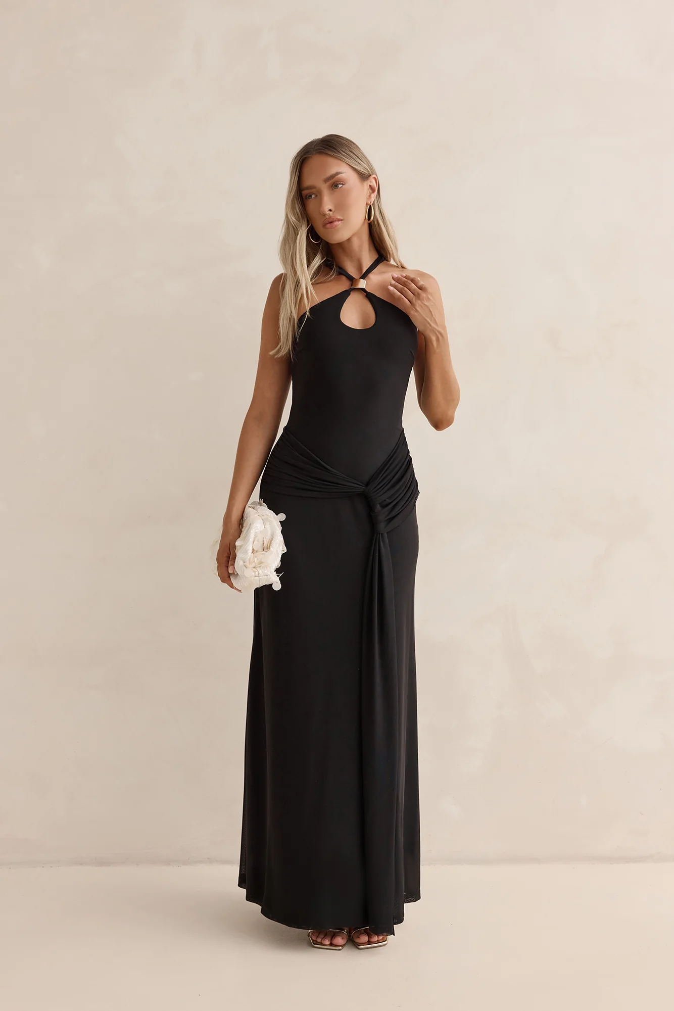Lost In Dreams Mesh Maxi Dress Black
