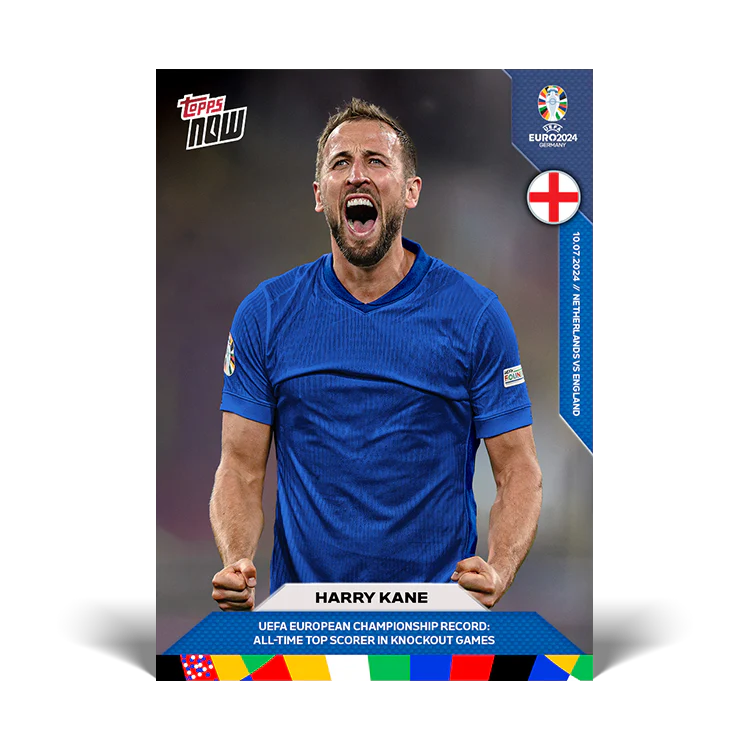 Harry Kane - UEFA European Championship Record: All-time top scorer in knockout games - EURO 2024 TOPPS NOW® Card 56