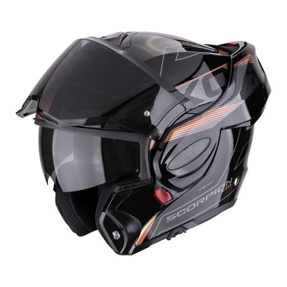 Casque modulable Scorpion Exo EXO-TECH EVO - TRAVELLER - Noir / MarronRef : SC1156