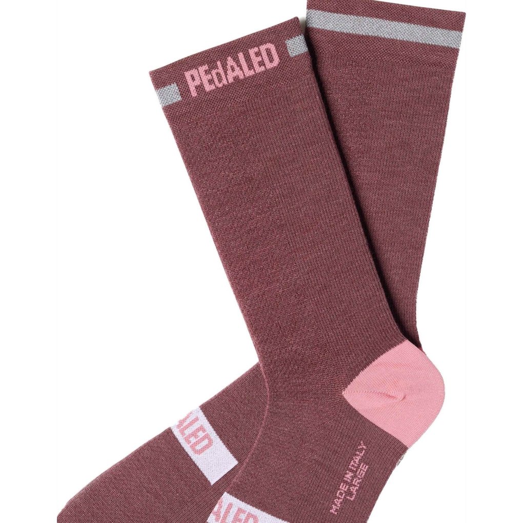 PEdALED Odyssey Merino Reflective Socks - Burgundy