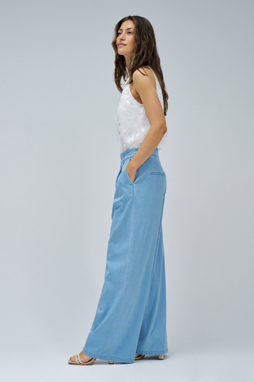 LIGHTDENIM PALAZZO TROUSERS