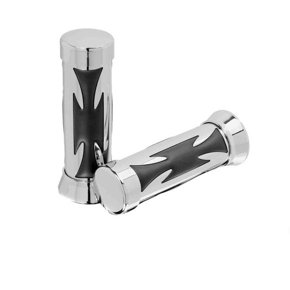 CustomAcces CRUZ DE MALTA 25.4 MM Universal Handlebar Grips - GrayRef: PO0011J
