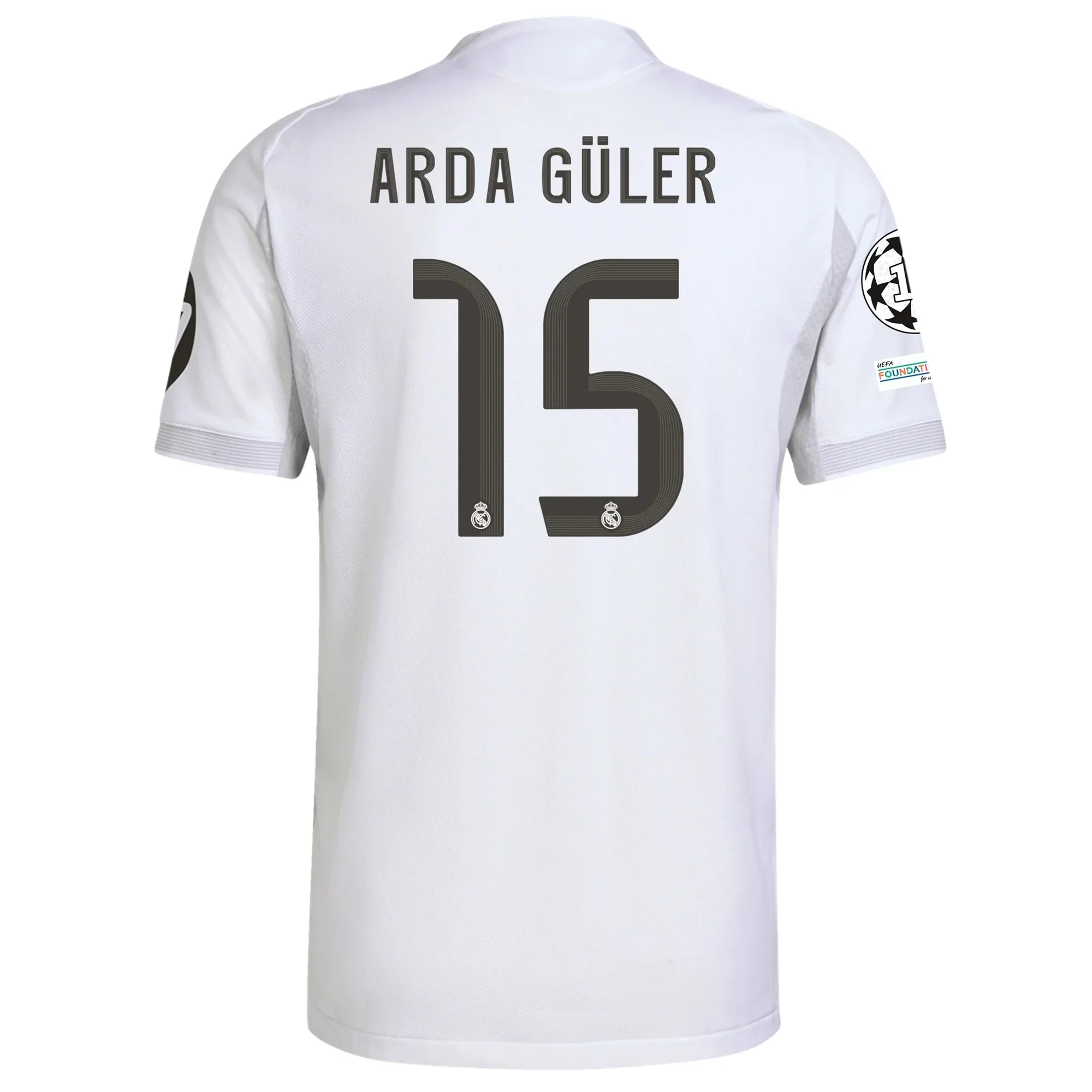 Arda Guler Real Madrid Authentic Home Jersey 25/26 w/ Champions League Patches (White)