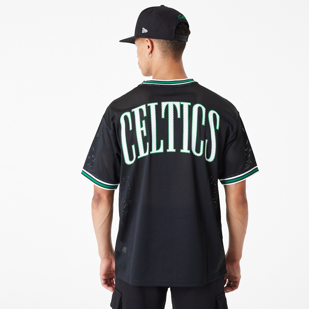 Boston Celtics New Era Oversized NBA Mesh T-Shirt Black