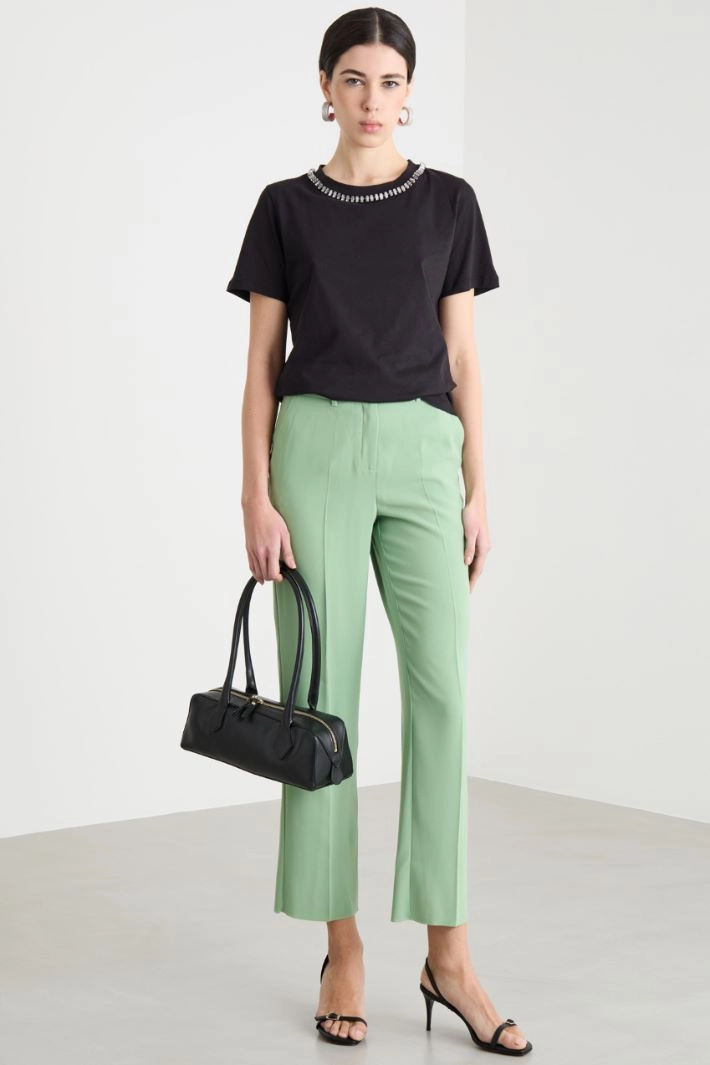 Rhinestone T-shirt - BLACK