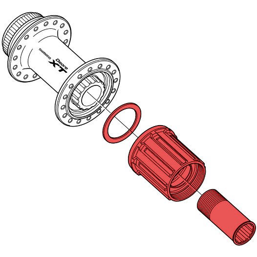 Shimano Deore XT Hubs Freehub Body with Hollow Fixing Bolt and Sealing - 8-/9-/10-/11-speed - FH-M770-S