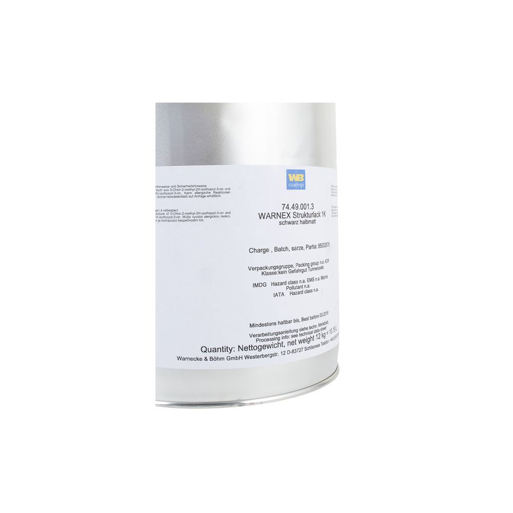 Warnex Structure Paint Black 12kg – Thomann Ireland