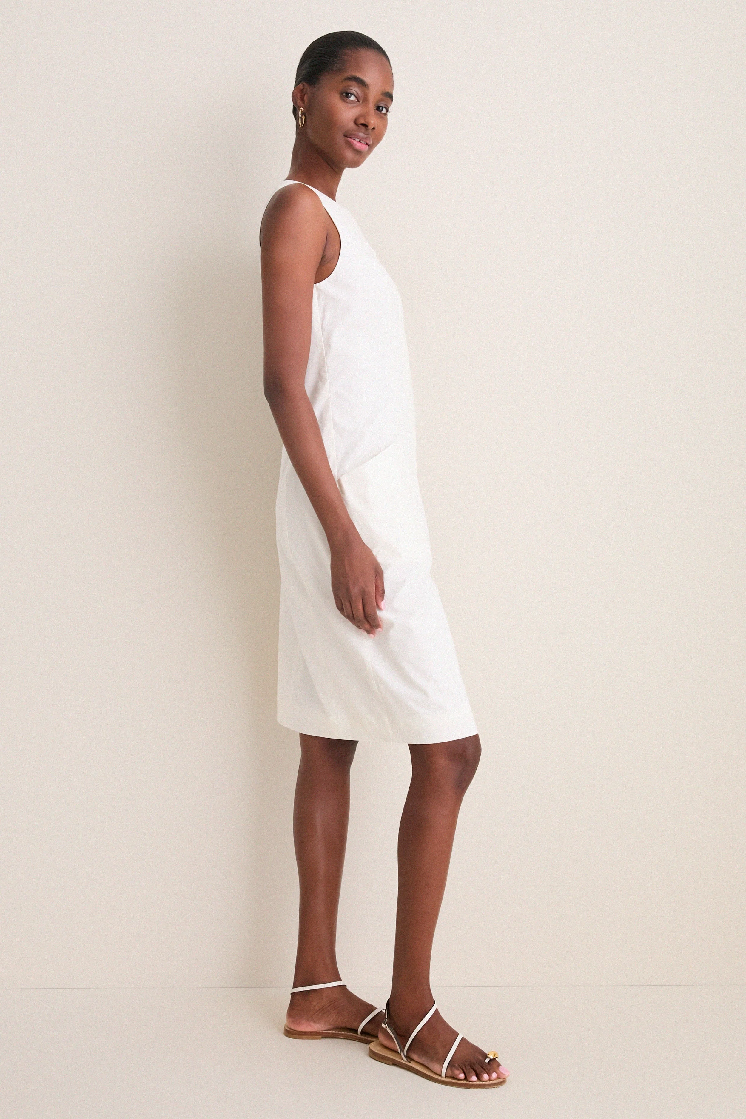 White Cotton Poplin Florence Dress