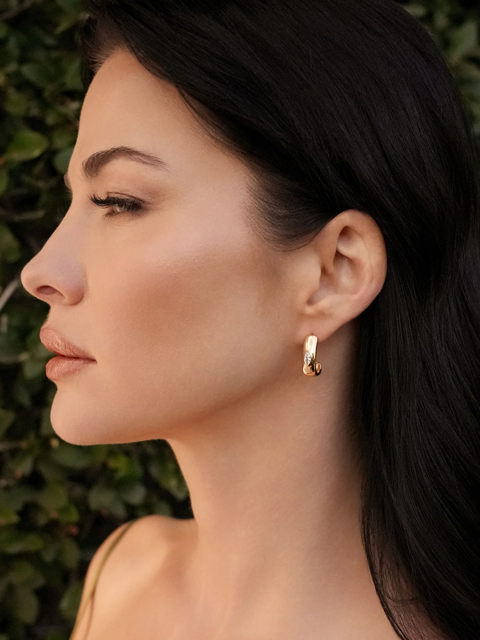 Marquise Crystal Hoops