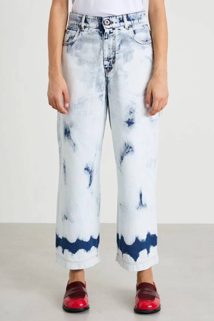 Tie dye jeans - WHITE BLUE