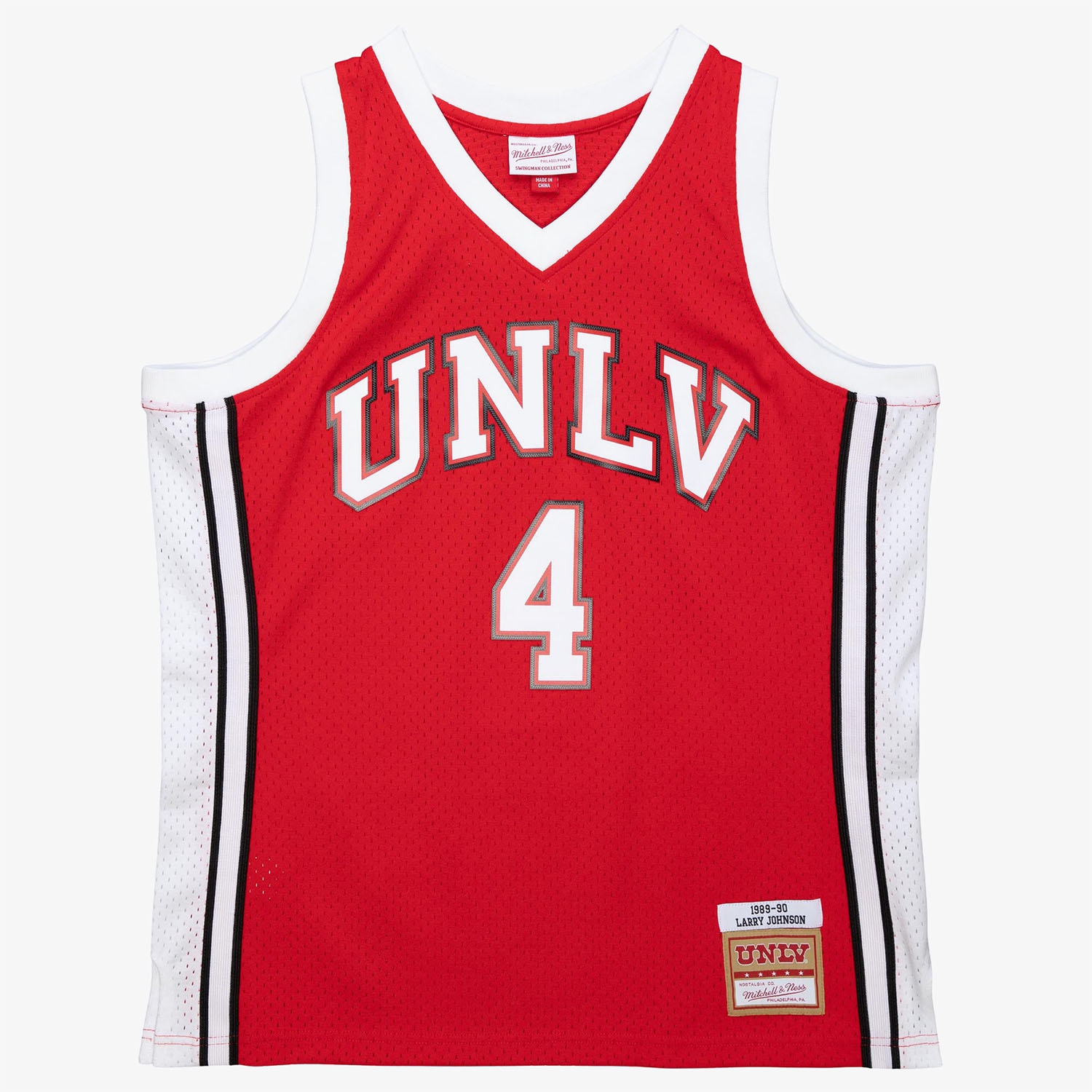 Larry Johnson #4 UNLV Rebels 1989-90 Mitchell & Ness Swingman NCAA Jersey Red