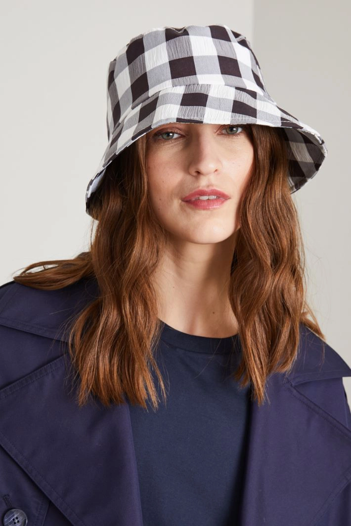 Vichy fisherman hat - BLACK WHITE