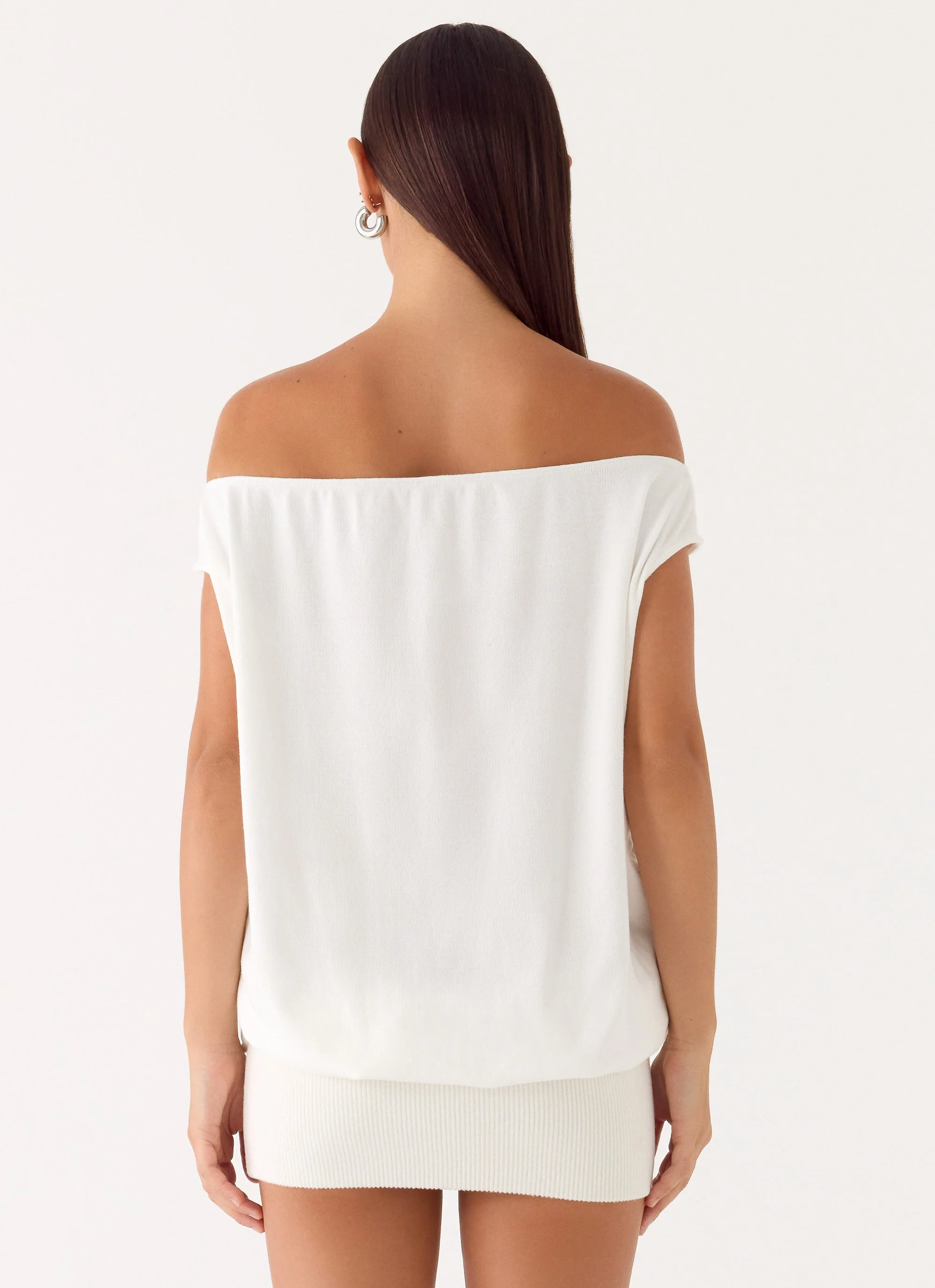 Leighken Knit Mini Dress - White