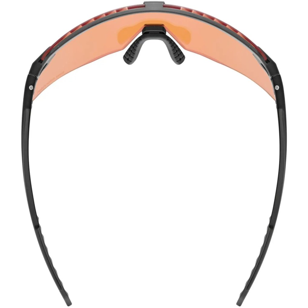 Uvex pace stage CV Cycling Glasses - black matt/mirror blue colorvision