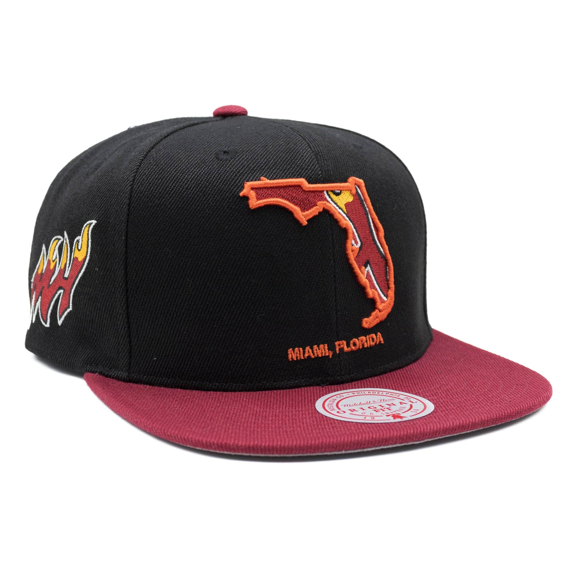 Miami Heat Florida Insider Mitchell & Ness Snapback NBA Cap