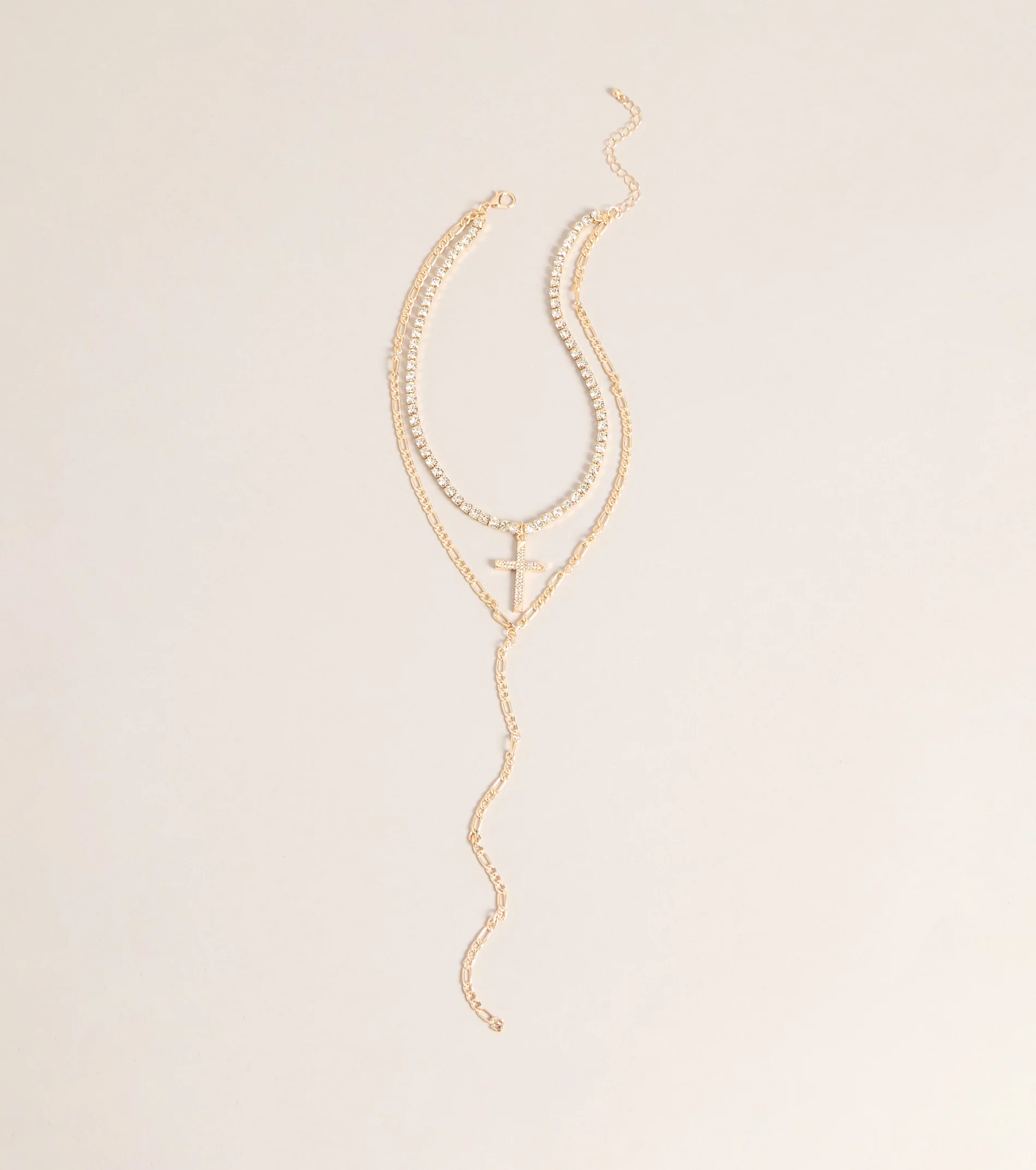 Icon Glow Cross Layered Necklace