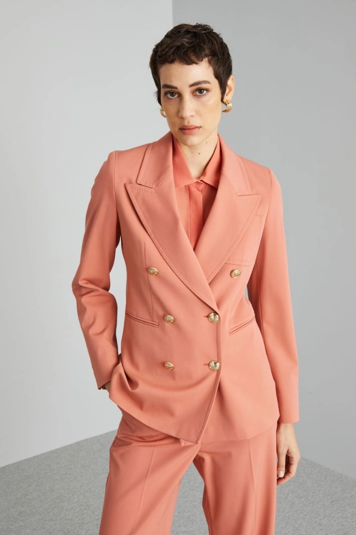 Blazer with metal buttons - SALMON GOLD